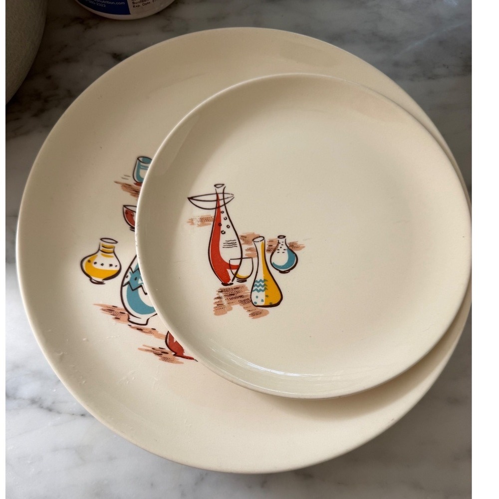 Vintage Mid Century Modern Harmony House El Dorado 4 Dinner 1 Salad Plate